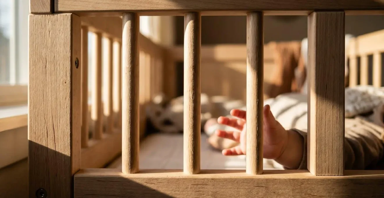 Lettino per bambini con sponde regolamentari e sistema di sicurezza