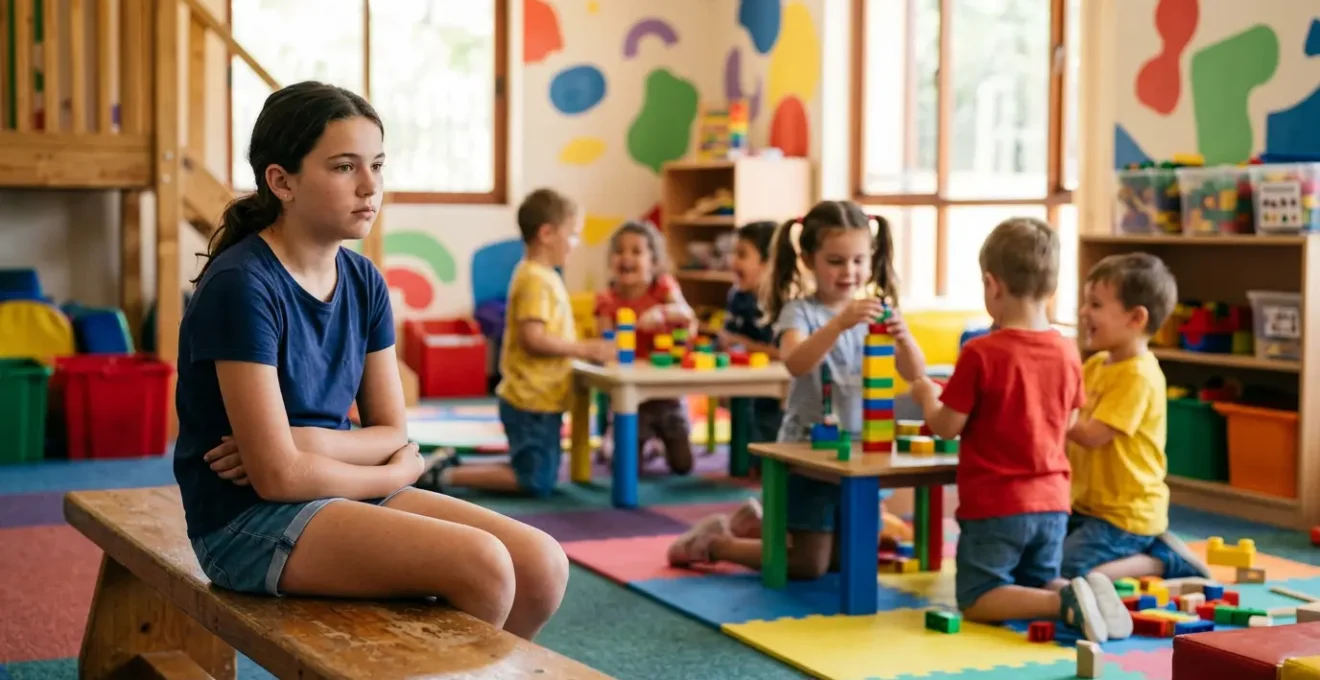 Bambini di diverse età giocano in un miniclub durante le vacanze estive